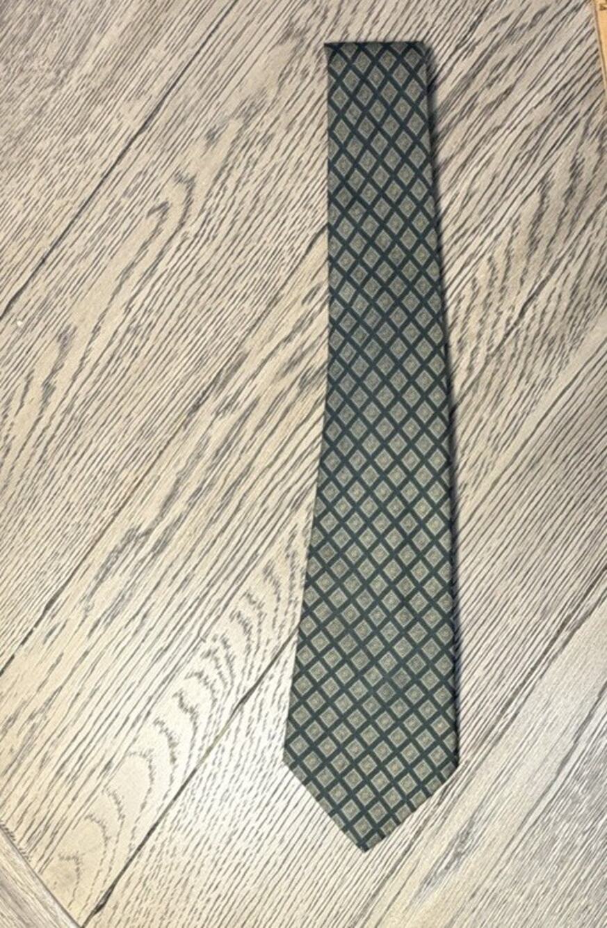 JEAN CLAUDE MENS Green And Tan Design Vintage Made In Italy